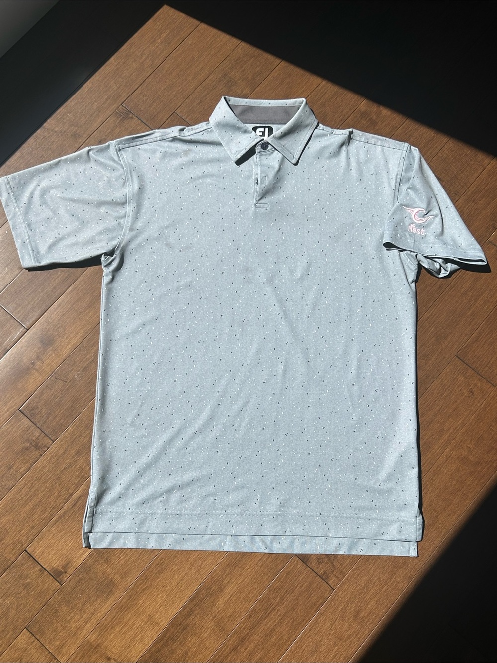 FootJoy Men’s Grey Speckled Performance Golf Polo – M